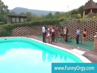 Tipsy posh dolls craving penis at pool party