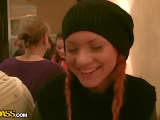 Redhead streetwalker in public toilet fuck movie