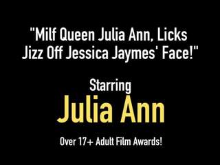 Milf Queen Julia Ann, Licks Jizz Off Jessica Jaymes' Face!