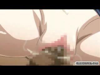 Busty hentai cô gái gangbanged và creampie