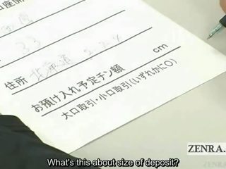 Untertitelt vollbusig japanisch post büro stechen inspektion