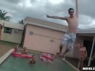 Amazing pool party initiates to fabulous adult video orgy